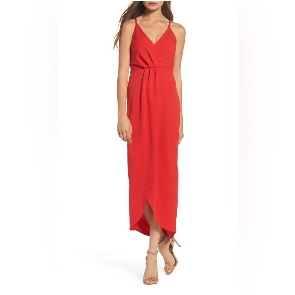 Elegant Red High Low Dress